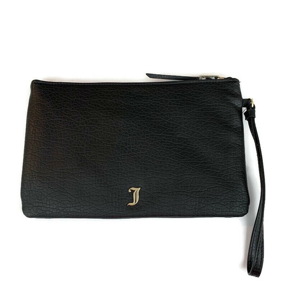 JUICY COUTURE Wristlet Clutch Bag Sequin Animal Print Logo Black - Picture 4 of 5